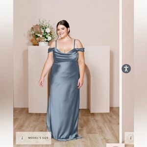 Revelry Bridesmaids Dress - Siena Satin Dress - French Blue